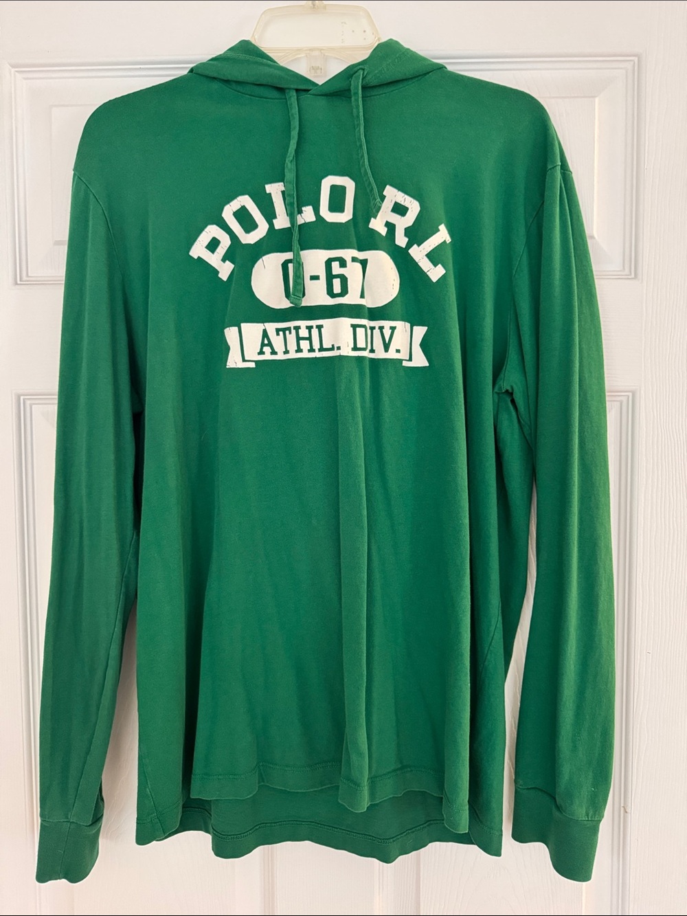 Polo by Ralph Lauren Green Crewneck Hooded Athletic Graphic Long Sleeve Size L
